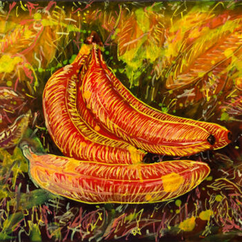 Painting titled "Bananas" by Mk Anisko, Original Artwork, Oil