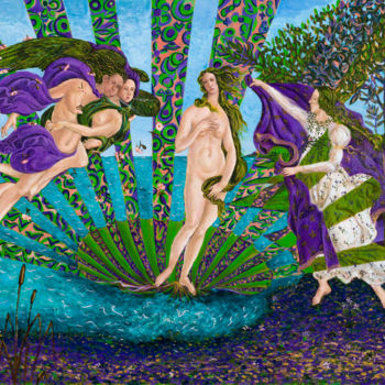 Painting titled "The Birth of Venus" by Mk Anisko, Original Artwork, Oil