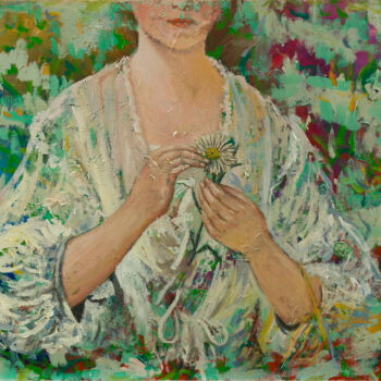 Malerei mit dem Titel "Daisy" von Mk Anisko, Original-Kunstwerk, Öl