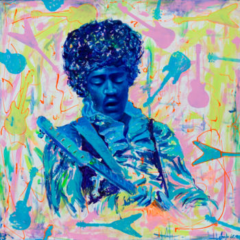 Painting titled "Jimi Hendrix" by Mk Anisko, Original Artwork, Acrylic