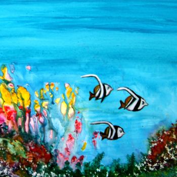 Painting titled "Underwater Magic II" by Artbymanjiri, Original Artwork, Oil