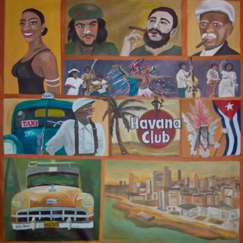 Malerei mit dem Titel "Havana Club" von Maggie, Original-Kunstwerk, Öl