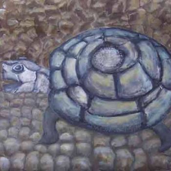 Malerei mit dem Titel "Schildkroete" von Maggie, Original-Kunstwerk, Öl
