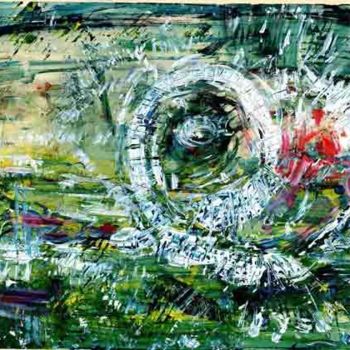Malerei mit dem Titel "Auge des Zorns" von Maggie, Original-Kunstwerk, Öl