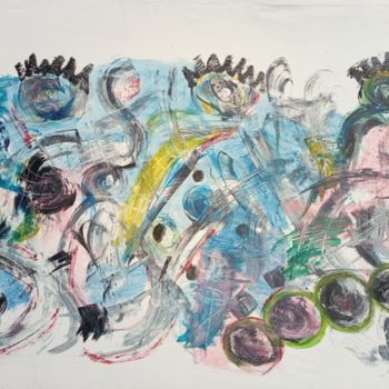 Malerei mit dem Titel "The symphony orches…" von Jafeth Moiane, Original-Kunstwerk, Acryl