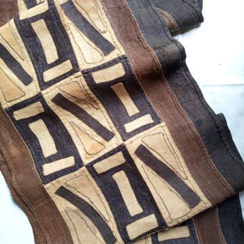 Textilkunst mit dem Titel "African kuba cloth,…" von Jafeth Moiane, Original-Kunstwerk, Tapisserie