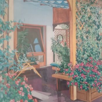 Painting titled "Sweet home" by Jafeth Moiane, Original Artwork, Oil