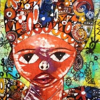 Schilderij getiteld "The African lady, b…" door Jafeth Moiane, Origineel Kunstwerk, Was