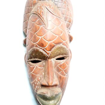 Skulptur mit dem Titel "Vintage mask, Afric…" von Jafeth Moiane, Original-Kunstwerk, Holz