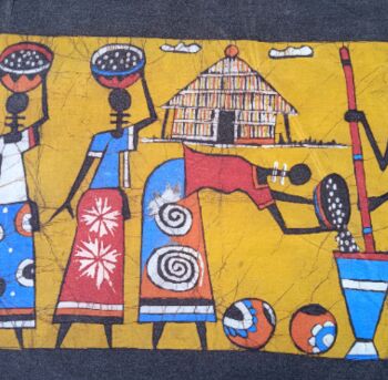 Painting titled "The women daily wor…" by Jafeth Moiane, Original Artwork, Wax