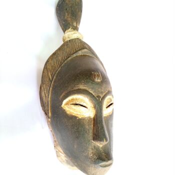 Skulptur mit dem Titel "Masque africain vin…" von Jafeth Moiane, Original-Kunstwerk, Holz