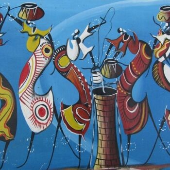 Painting titled "The women and water…" by Jafeth Moiane, Original Artwork, Acrylic