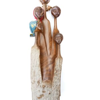 제목이 "African women art,…"인 조형물 Jafeth Moiane로, 원작, 나무