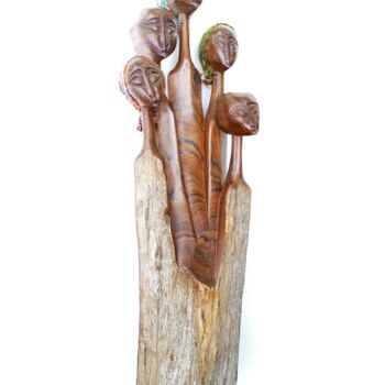 제목이 "African women art,…"인 조형물 Jafeth Moiane로, 원작, 나무