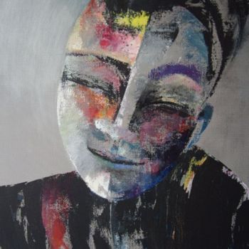 Peinture intitulée "Je fais mon clown" par Michèle Lemée, Œuvre d'art originale