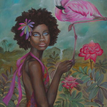 Painting titled "La vie en rose" by Mlle Saeki, Original Artwork, Acrylic