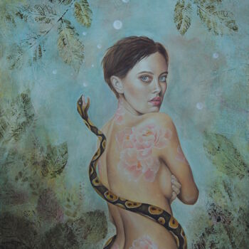 Painting titled "La nouvelle Eve" by Mlle Saeki, Original Artwork, Oil