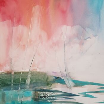 Peinture intitulée "In riva al mare" par Maria Luisa Stefanini, Œuvre d'art originale, Aquarelle