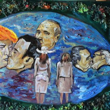 Painting titled "they do it publicly" by Margarita Makarova, Original Artwork, Oil
