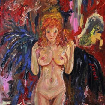 Painting titled "Демон соблазна. Жив…" by Margarita Makarova, Original Artwork, Oil