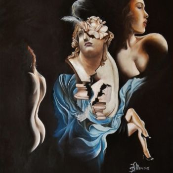 Painting titled "una-rosa-nella-ment…" by Marco M. Boschetti, Original Artwork