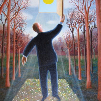 Painting titled "l'éclaircie" by Michel Lebret, Original Artwork, Acrylic