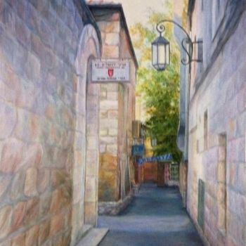 Peinture intitulée "Jerusalem lane" par Maya Bukhin, Œuvre d'art originale, Huile