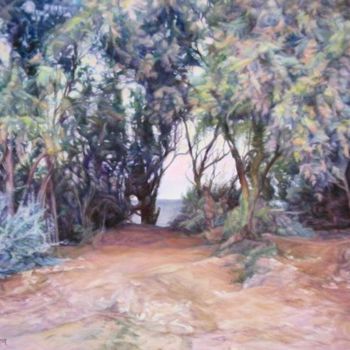 Peinture intitulée "In the shade of tre…" par Maya Bukhin, Œuvre d'art originale, Huile