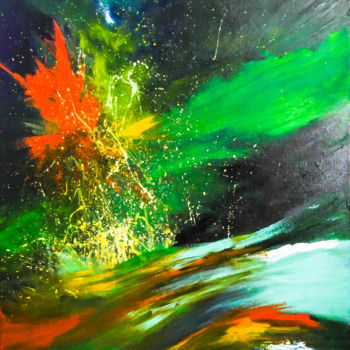 Painting titled "Mystiqu color" by Moayed Shlemon, Original Artwork, Acrylic