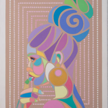 Peinture intitulée "PASTEL WOMAN" par Mobiclint, Œuvre d'art originale, Acrylique