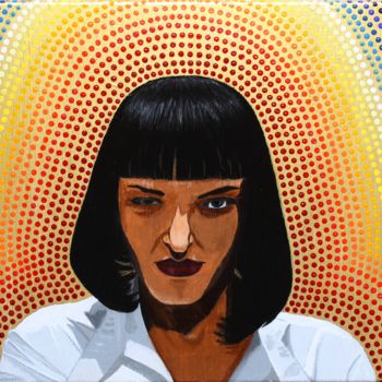 Painting titled "Mia Wallace" by Mobiclint, Original Artwork, Acrylic