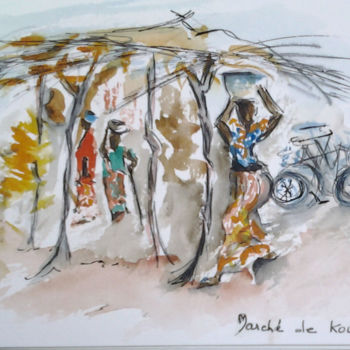 Drawing titled "Burkina-003" by Mockye, Original Artwork, Ink