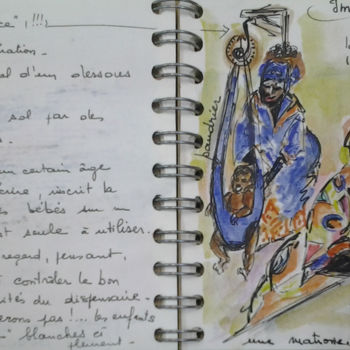 Drawing titled "Car-Burkina-063" by Mockye, Original Artwork, Ink