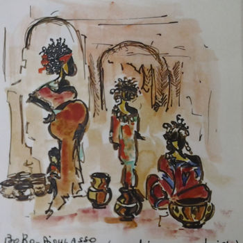 Dessin intitulée "Car-Burkina-073" par Mockye, Œuvre d'art originale, Encre
