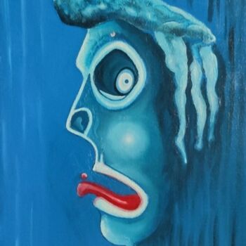 Schilderij getiteld "Ghost Whisperer" door Modern Art, Origineel Kunstwerk, Olie