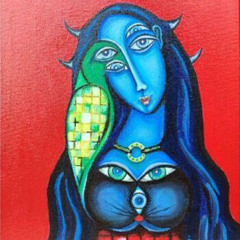 Pintura intitulada "Hel -the goddess of…" por Modern Art, Obras de arte originais, Óleo