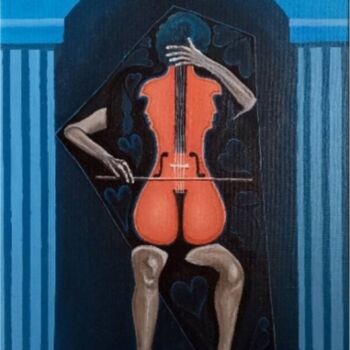 Картина под названием "The music" - Modern Art, Подлинное произведение искусства, Масло