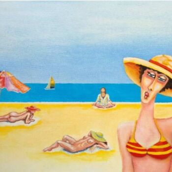 Painting titled "Hot summer" by Modern Art, Original Artwork, Oil