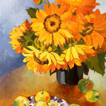 Картина под названием "Солнышки" - Таисия Менигечева, Подлинное произведение искусства, Масло