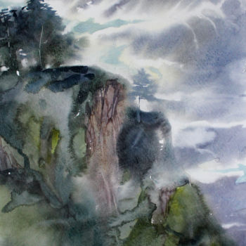 Картина под названием "Плечо горы" - Таисия Менигечева, Подлинное произведение искусства, Акварель