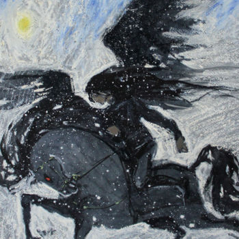 Peinture intitulée "Крылатый" par Taisiia Menigecheva, Œuvre d'art originale, Aquarelle