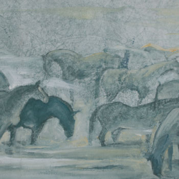 Pittura intitolato "Туман. Brouillard" da Taisiia Menigecheva, Opera d'arte originale, Acquarello