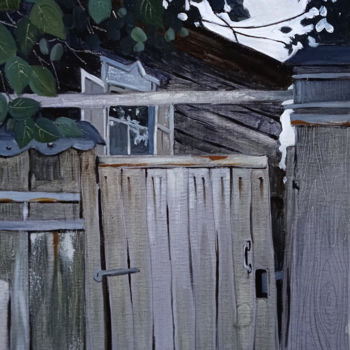 Картина под названием "Старая усадьба" - Таисия Менигечева, Подлинное произведение искусства, Масло Установлен на Деревянная…