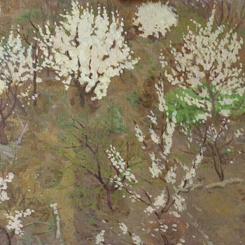 Peinture intitulée "Flowering apricot" par Moesey Li, Œuvre d'art originale, Huile