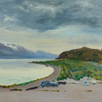 Peinture intitulée "Lake Sevan. Armenia" par Moesey Li, Œuvre d'art originale, Huile