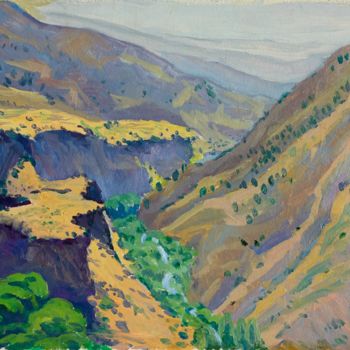 Painting titled "Garni Gorge, Armenia" by Moesey Li, Original Artwork, Oil