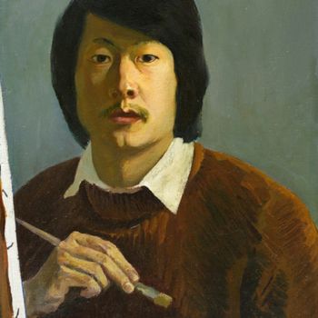 Картина под названием "Portrait of the art…" - Moesey Li, Подлинное произведение искусства, Масло