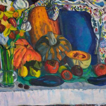 Painting titled "Fruits and vegetabl…" by Moesey Li, Original Artwork, Oil