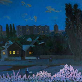 Pintura intitulada "Spring evening" por Moesey Li, Obras de arte originais, Óleo