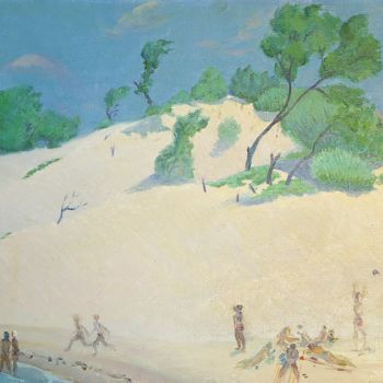 Painting titled "Dunes" by Moesey Li, Original Artwork, Oil